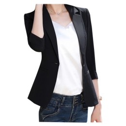 SKLS038  訂購白色西裝外套    女夏薄款   修身   中袖衣   氣質休閒    七分袖   短款西服 SKLS038  訂購白色西裝外套    女夏薄款   修身   中袖衣   氣質休閒    七分袖   短款西服